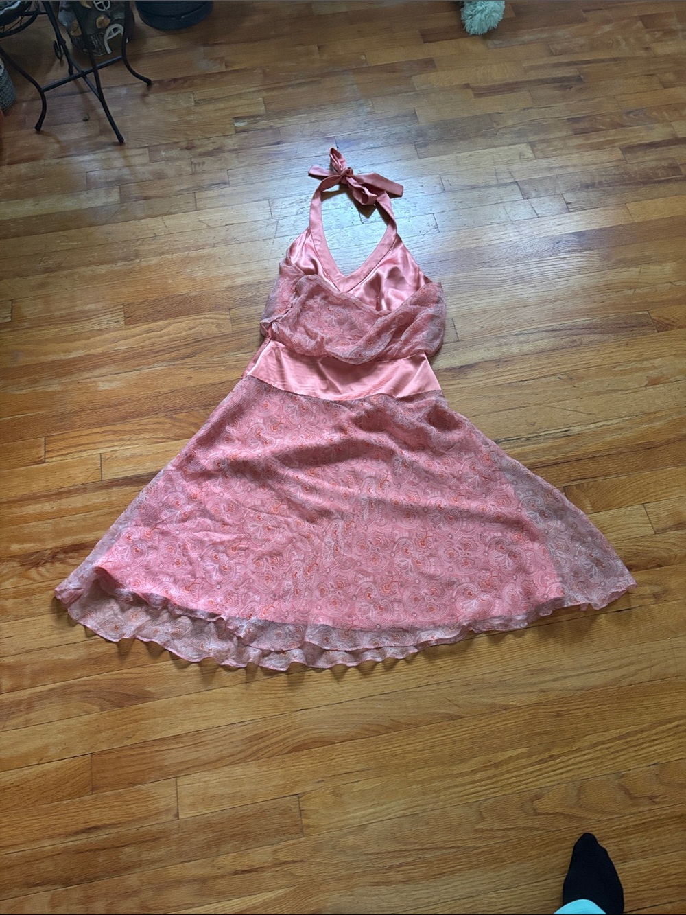 Laundry By Shelli Segal 100% Silk Patterned Halter Dress - Picture 4 of 9